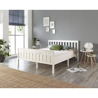 Product photograph of Solid Wood White Bed Frame - Single To Super King Sizes from Aspire Furniture LTD