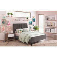 Product photograph of Novo Madelin Silver Velvet Bed Frame Superking from Mattress Online