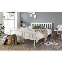 Product photograph of Aspire Atlantic White Wooden Bed Frame Double from Mattress Online
