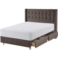 Product photograph of Silentnight Bloomsbury Charcoal Velvet Bed Frame Double 4 Drawers from Mattress Online