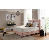 Product photograph of Silentnight Bloomsbury Dusky Pink Velvet Bed Frame Double No Storage from Mattress Online