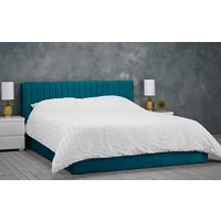 Product photograph of Lpd Berlin Velvet Ottoman Bed Frame King Size Teal from Mattress Online