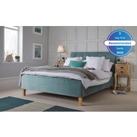 Product photograph of Lpd Pierre Velvet Bed Frame King Size Aqua from Mattress Online