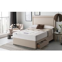 Product photograph of Silentnight Ortho Dream Star Miracoil Divan Bed Set Small Double Matching Paris Headboard Half Ottoman 2 Drawers Slate Grey from Mattress Online