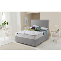 Product photograph of Silentnight Amsterdam Miracoil Ortho Divan Bed Set Small Double Matching Paris Headboard Half Ottoman Storage Sandstone from Mattress Online