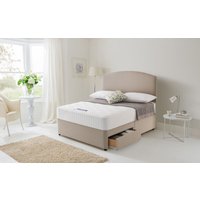 Product photograph of Silentnight Essentials Mirapocket 1000 Divan Bed Set Double Matching Paris Headboard Half Ottoman Storage Sandstone from Mattress Online