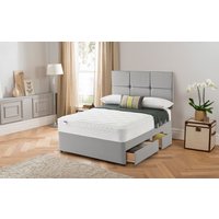 Product photograph of Silentnight Rio Miracoil Cushion Top Divan Bed Set Superking 4 Drawers No Headboard Required Sandstone from Mattress Online