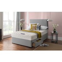 Product photograph of Silentnight Vilana Limited Edition Miracoil Divan Bed Set Superking No Storage Matching Paris Headboard Sandstone from Mattress Online