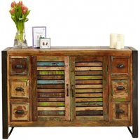 Product photograph of Urban Chic Reclaimed 2 Door 6 Drawer Sideboard from Choice Furniture Superstore