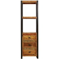 Product photograph of Urban Chic Reclaimed Alcove 3 Drawer Bookcase from Choice Furniture Superstore