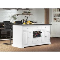 Product photograph of White Kitchen Island With Black Granite Top from Choice Furniture Superstore