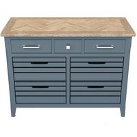 Product photograph of Signature Blue 7 Drawer Sideboard from Choice Furniture Superstore