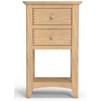 Product photograph of Celina Parquet Style Oak 2 Drawer Lamp Table from Choice Furniture Superstore