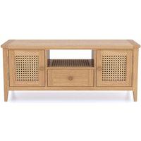 Product photograph of Henley Oak And Rattan 120cm Tv Unit from Choice Furniture Superstore
