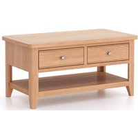 Product photograph of Arden Oak 2 Drawer Coffee Table from Choice Furniture Superstore