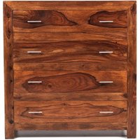 Product photograph of Cube Sheesham 4 Drawer Chest from Choice Furniture Superstore
