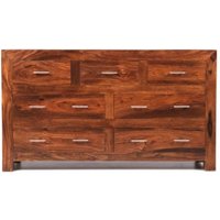 Product photograph of Cube Sheesham 4 3 Drawer Wide Chest from Choice Furniture Superstore