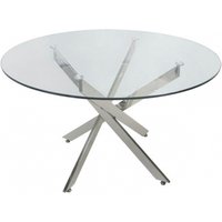 Product photograph of Nova Value Glass And Chrome Large Round Dining Table from Choice Furniture Superstore