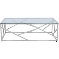 Product photograph of Value Azaria Glass And Chrome Coffee Table from Choice Furniture Superstore