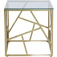 Product photograph of Value Azaria Glass And Gold Square End Table from Choice Furniture Superstore