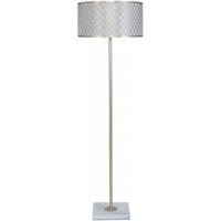 Product photograph of Gold Floor Lamp With White Shade from Choice Furniture Superstore