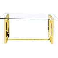Product photograph of Apex Glass And Gold Dining Table from Choice Furniture Superstore