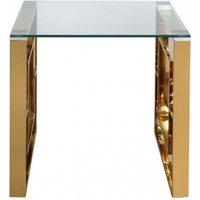 Product photograph of Apex Glass And Gold Square End Table from Choice Furniture Superstore