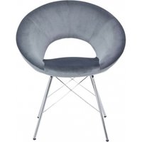 Product photograph of 2 X Value Dining Chair - Grey Velvet And Chrome from Choice Furniture Superstore
