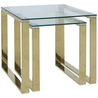 Product photograph of Value Harry Nest Of 2 Table - Gold And Clear Glass from Choice Furniture Superstore