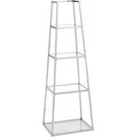 Product photograph of Logan Medium Glass And Chrome Ladder Display Unit from Choice Furniture Superstore