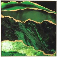 Product photograph of Abstract Green And Gold Wall Art - 80cm from Choice Furniture Superstore