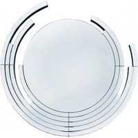 Product photograph of Modern Accent Chrome Round Mirror - 90cm X 87cm from Choice Furniture Superstore