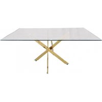 Product photograph of Nova Value Nova Gold And Glass Rectangular Dining Table from Choice Furniture Superstore