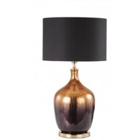 Product photograph of Gold And Black Glass Table Lamp With Black Linen Shade from Choice Furniture Superstore