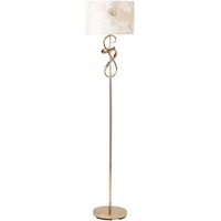Product photograph of Gold Swirl Floor Lamp Ivory Linen Shade from Choice Furniture Superstore