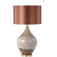 Product photograph of Two Tone Brown Glass Table Lamp With Dark Brown Satin Shade from Choice Furniture Superstore