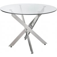 Product photograph of Nova Value Glass And Chrome Round Dining Table from Choice Furniture Superstore