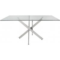 Product photograph of Nova Value Glass And Chrome Dining Table from Choice Furniture Superstore