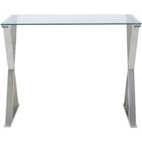 Product photograph of Taylor Cross Frame Desk - Glass And Chrome from Choice Furniture Superstore