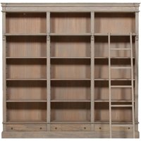 Product photograph of Rustic Wooden Bookcase With Ladder from Choice Furniture Superstore