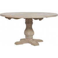 Product photograph of Rustic White Cedar 6 Seater Round Pedestal Dining Table - 151cm from Choice Furniture Superstore