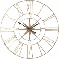 Product photograph of Extra Large Rustic Metal Compass Wall Clock - 120cm X 120cm from Choice Furniture Superstore