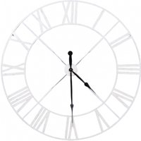 Product photograph of Distressed Off White Metal Twist Frame Wall Clock - 110cm X 110cm from Choice Furniture Superstore