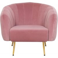 Product photograph of Pink Velvet Tub Chair from Choice Furniture Superstore
