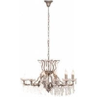 Product photograph of French Style Antique Silver 12 Branch Shallow Cut Glass Chandelier from Choice Furniture Superstore