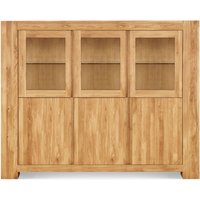 Product photograph of Clemence Richard Massive Oak Wide Display Cabinet from Choice Furniture Superstore