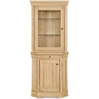 Product photograph of Clemence Richard Moreno Oak 2 Door Corner Display Cabinet from Choice Furniture Superstore