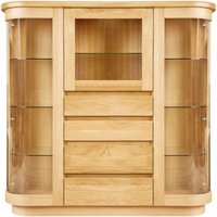 Product photograph of Clemence Richard Sorento Oak 3 Glass Door Combi Display Cabinet from Choice Furniture Superstore
