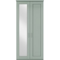 Product photograph of Wiemann Cambridge 2 Door Mirror Wardrobe In Green - Lh from Choice Furniture Superstore