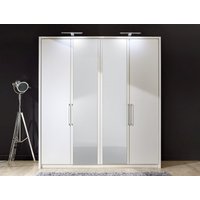 Product photograph of Wiemann Berlin 4 Door Glass Wardrobe In White from Choice Furniture Superstore